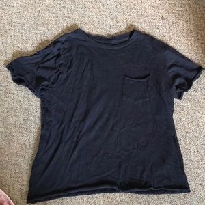 Black T-shirt with one front pocket